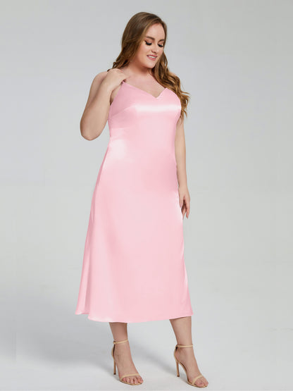 Harley Straps Plus Size Soft Satin Bridesmaid Dresses