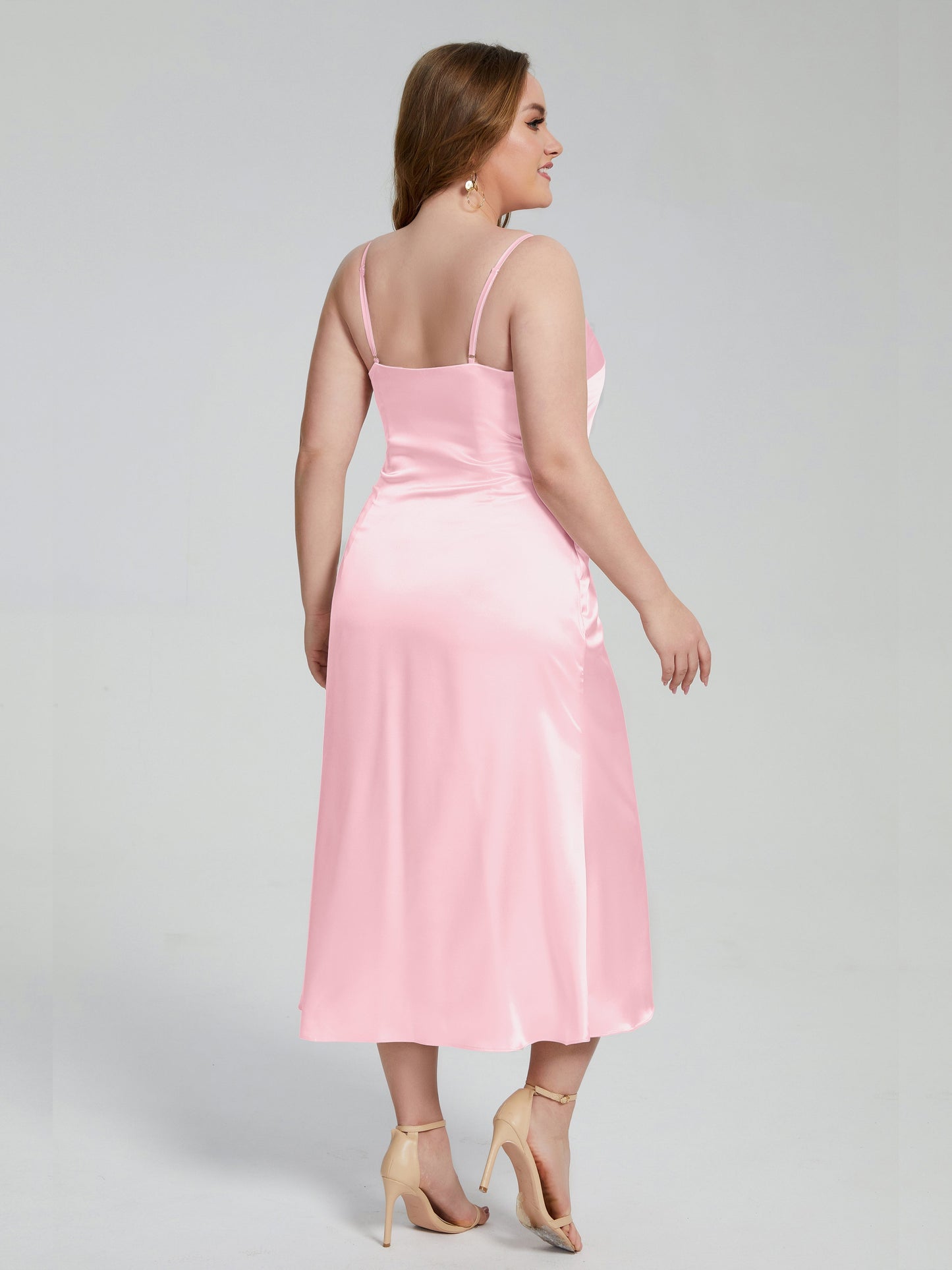 Harley Straps Plus Size Soft Satin Bridesmaid Dresses