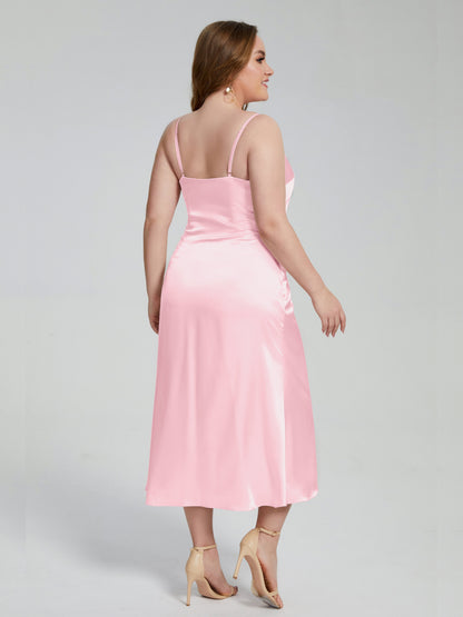 Harley Straps Plus Size Soft Satin Bridesmaid Dresses