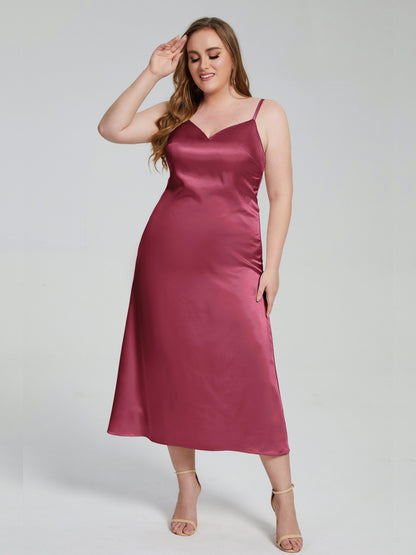 Harley Straps Plus Size Soft Satin Bridesmaid Dresses
