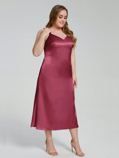 Harley Straps Plus Size Soft Satin Bridesmaid Dresses