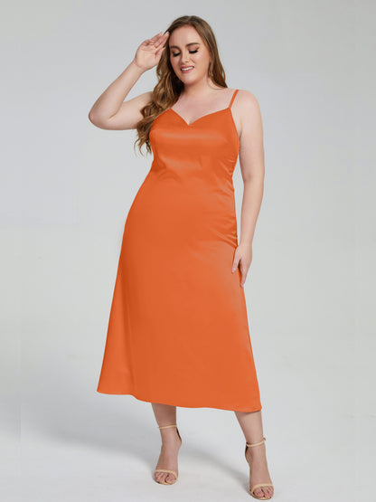 Harley Straps Plus Size Soft Satin Bridesmaid Dresses