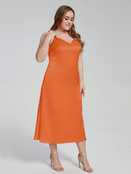 Harley Straps Plus Size Soft Satin Bridesmaid Dresses