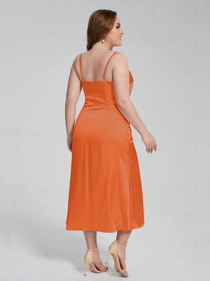 Harley Straps Plus Size Soft Satin Bridesmaid Dresses