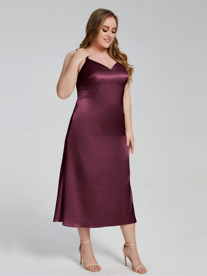 Harley Straps Plus Size Soft Satin Bridesmaid Dresses