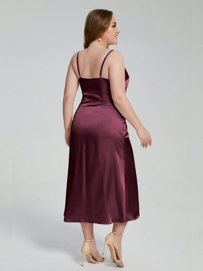 Harley Straps Plus Size Soft Satin Bridesmaid Dresses