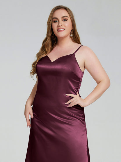 Harley Straps Plus Size Soft Satin Bridesmaid Dresses