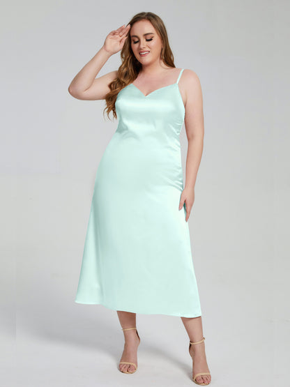 Harley Straps Plus Size Soft Satin Bridesmaid Dresses