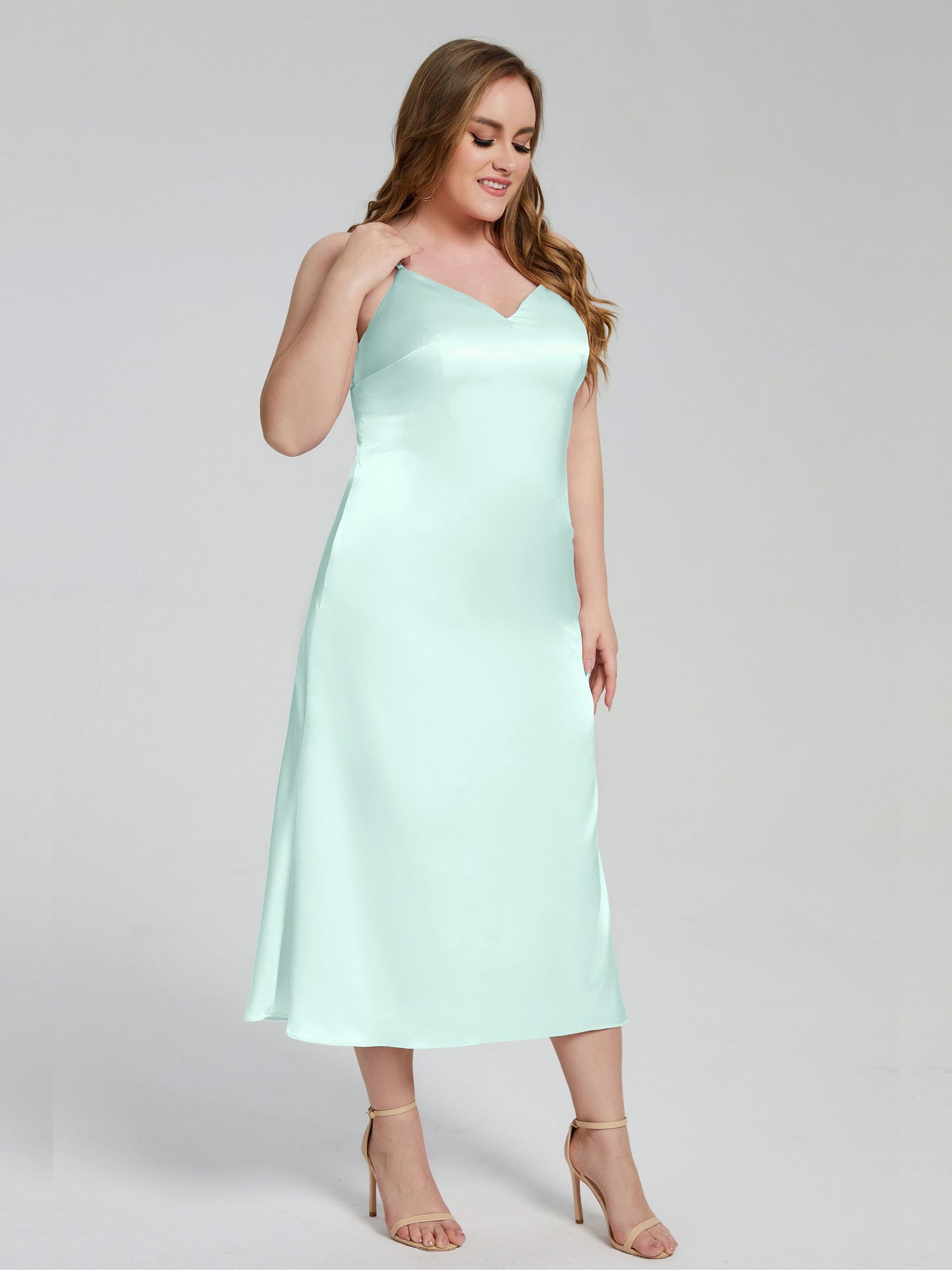 Harley Straps Plus Size Soft Satin Bridesmaid Dresses