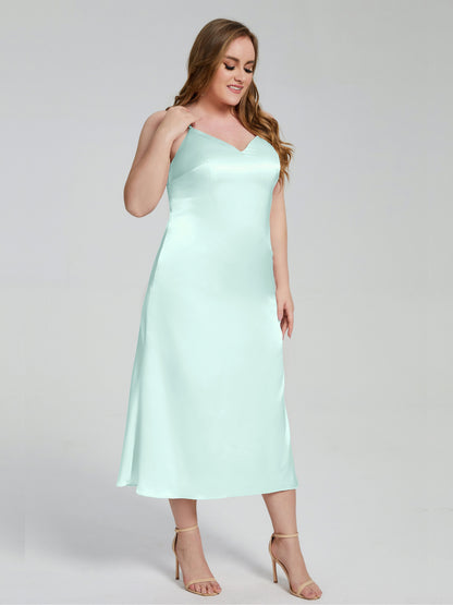 Harley Straps Plus Size Soft Satin Bridesmaid Dresses