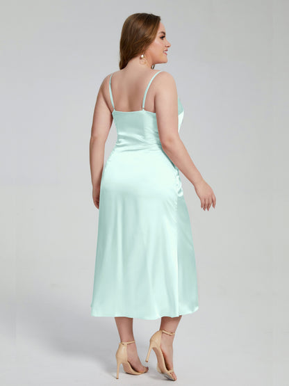Harley Straps Plus Size Soft Satin Bridesmaid Dresses