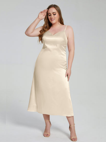 Harley Straps Plus Size Soft Satin Bridesmaid Dresses
