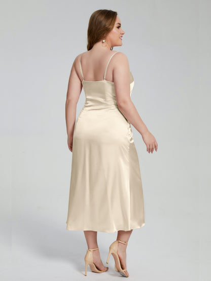 Harley Straps Plus Size Soft Satin Bridesmaid Dresses