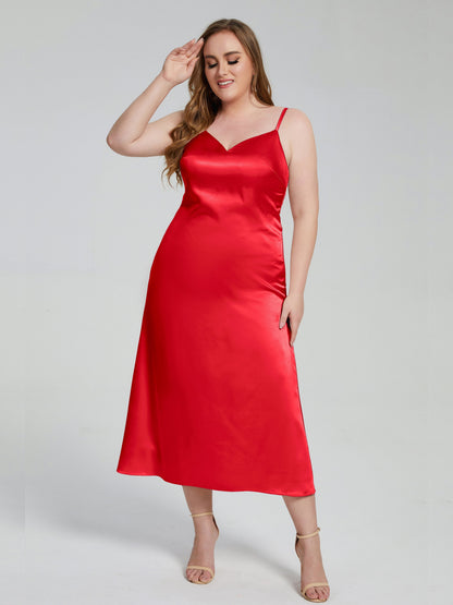 Harley Straps Plus Size Soft Satin Bridesmaid Dresses