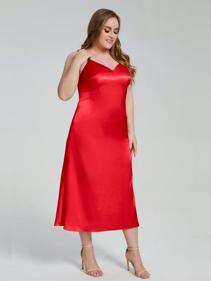Harley Straps Plus Size Soft Satin Bridesmaid Dresses