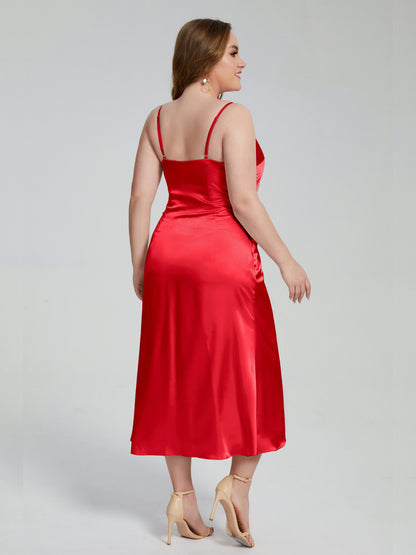 Harley Straps Plus Size Soft Satin Bridesmaid Dresses