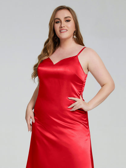 Harley Straps Plus Size Soft Satin Bridesmaid Dresses