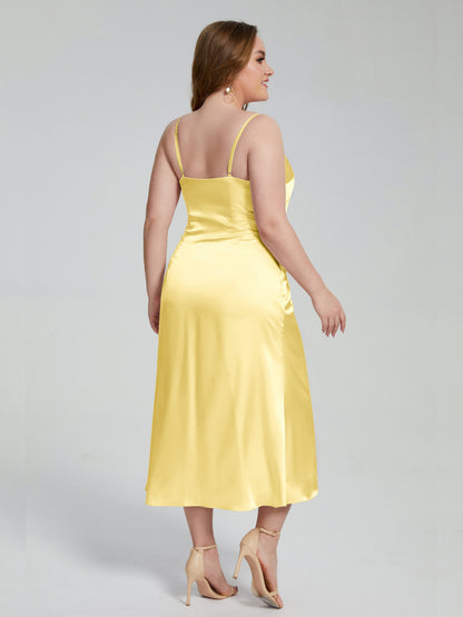 Harley Straps Plus Size Soft Satin Bridesmaid Dresses