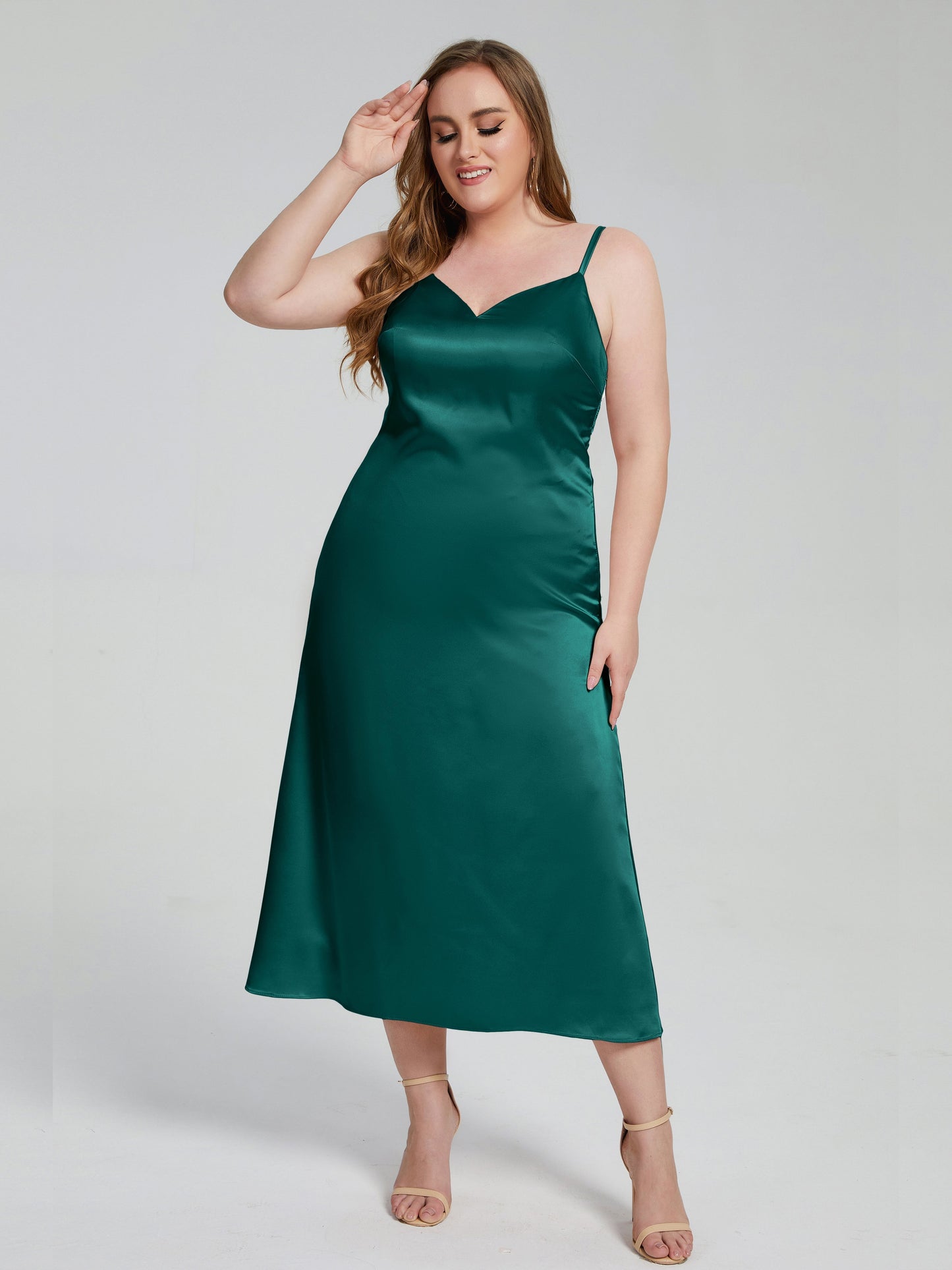 Harley Straps Plus Size Soft Satin Bridesmaid Dresses
