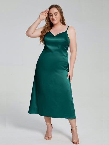 Harley Straps Plus Size Soft Satin Bridesmaid Dresses