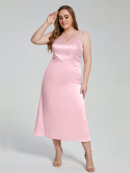 Harley Straps Plus Size Soft Satin Bridesmaid Dresses