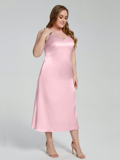 Harley Straps Plus Size Soft Satin Bridesmaid Dresses