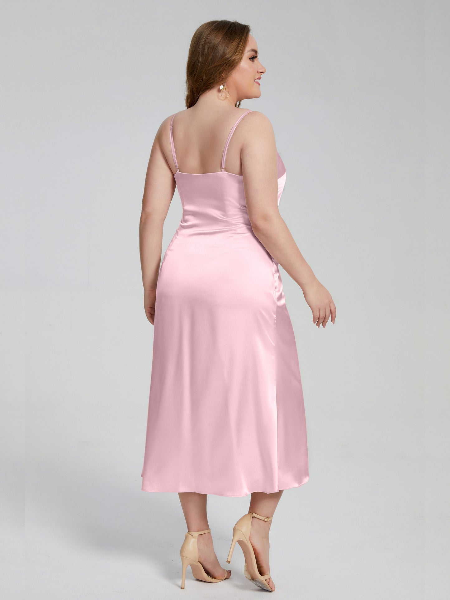 Harley Straps Plus Size Soft Satin Bridesmaid Dresses