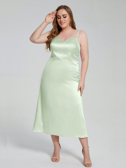 Harley Straps Plus Size Soft Satin Bridesmaid Dresses