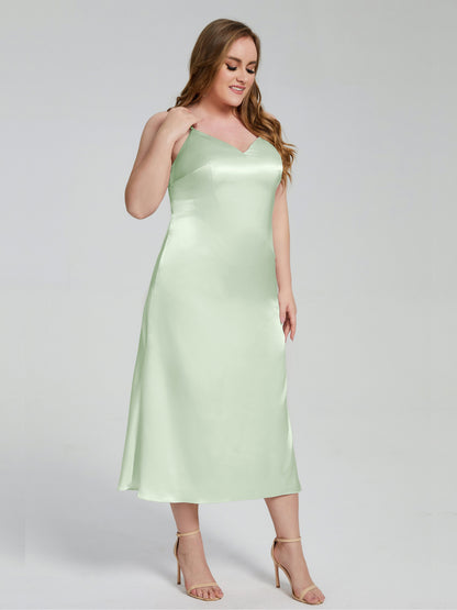 Harley Straps Plus Size Soft Satin Bridesmaid Dresses