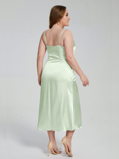 Harley Straps Plus Size Soft Satin Bridesmaid Dresses