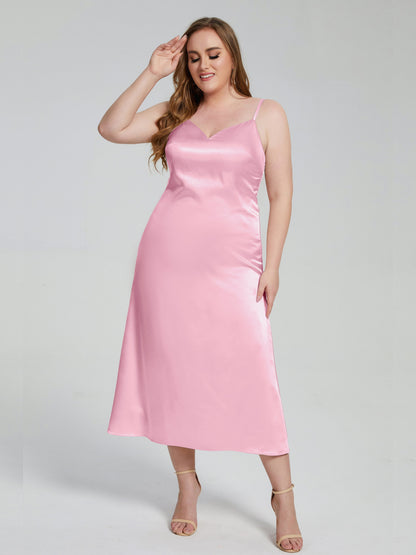 Harley Straps Plus Size Soft Satin Bridesmaid Dresses