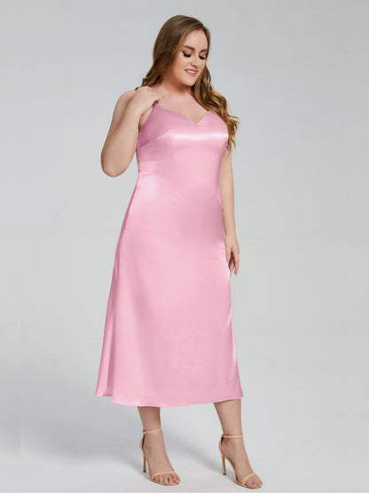 Harley Straps Plus Size Soft Satin Bridesmaid Dresses
