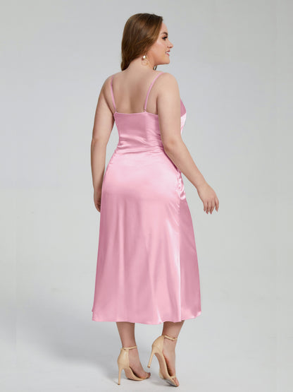 Harley Straps Plus Size Soft Satin Bridesmaid Dresses