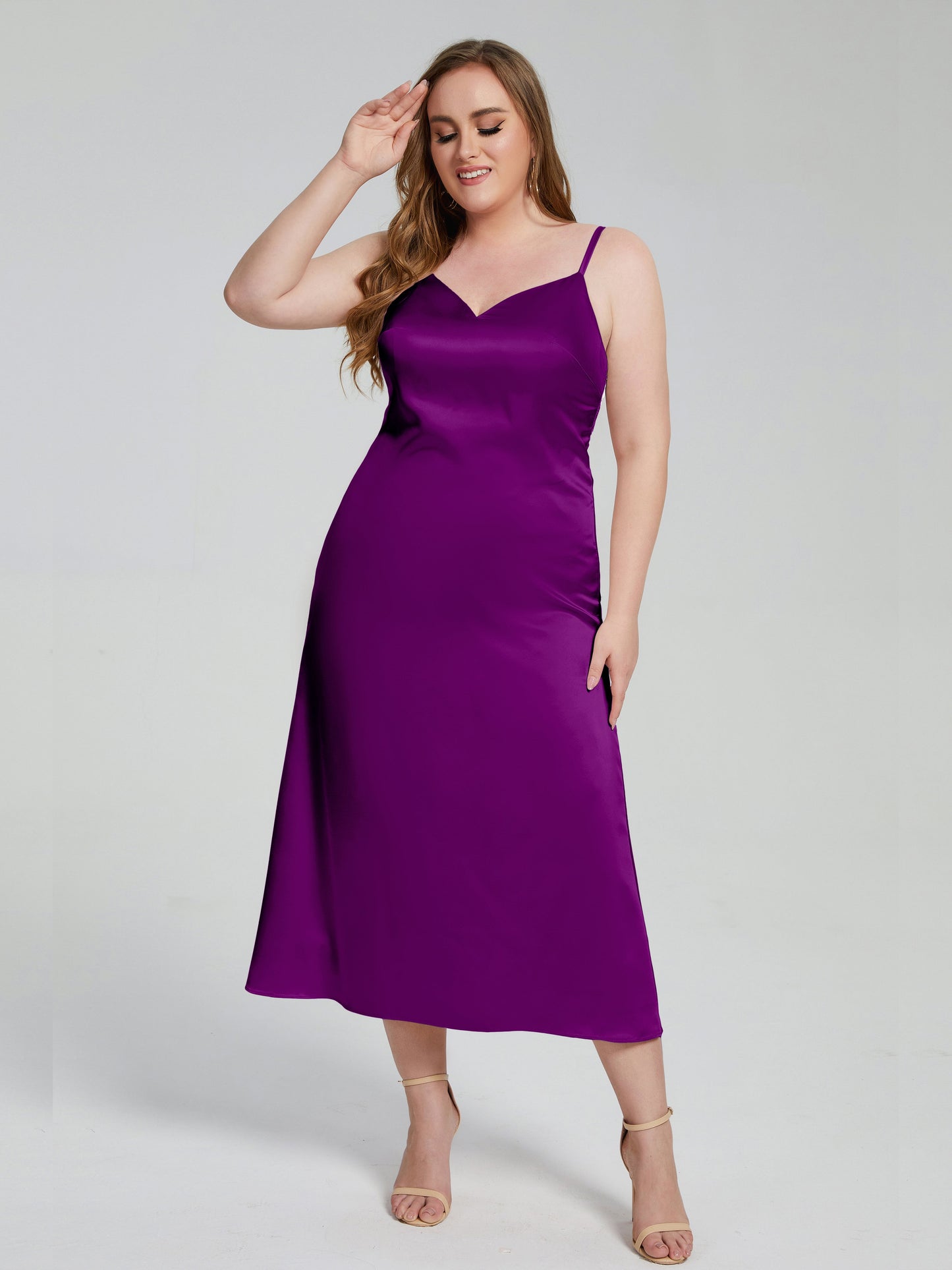 Harley Straps Plus Size Soft Satin Bridesmaid Dresses