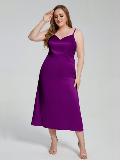 Harley Straps Plus Size Soft Satin Bridesmaid Dresses