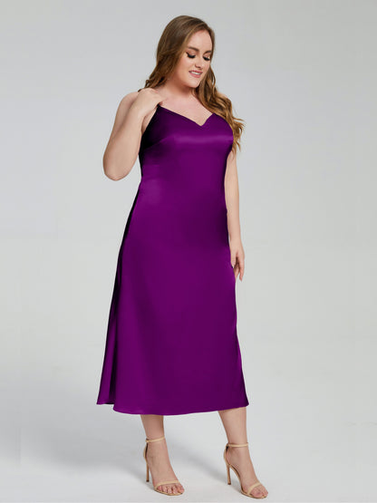 Harley Straps Plus Size Soft Satin Bridesmaid Dresses