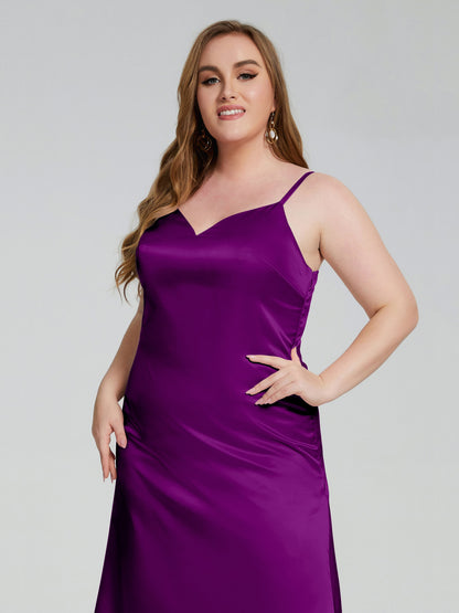 Harley Straps Plus Size Soft Satin Bridesmaid Dresses