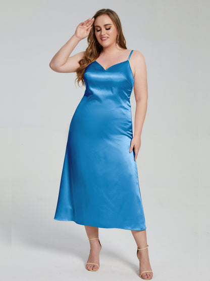 Harley Straps Plus Size Soft Satin Bridesmaid Dresses