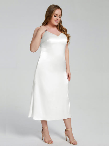 Harley Straps Plus Size Soft Satin Bridesmaid Dresses