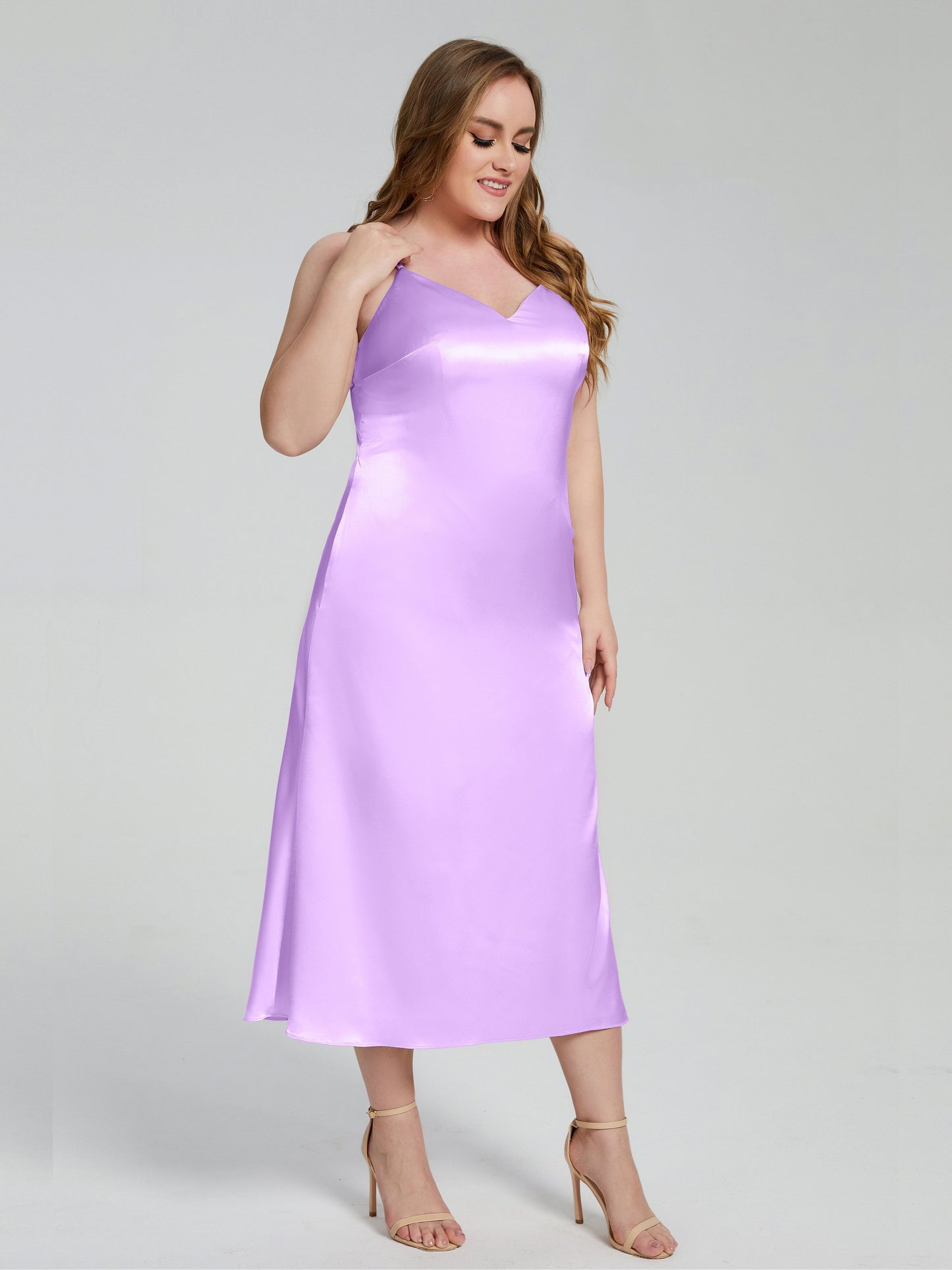 Harley Straps Plus Size Soft Satin Bridesmaid Dresses