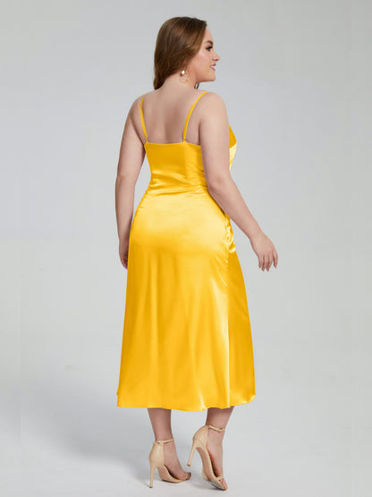 Harley Straps Plus Size Soft Satin Bridesmaid Dresses