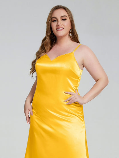 Harley Straps Plus Size Soft Satin Bridesmaid Dresses