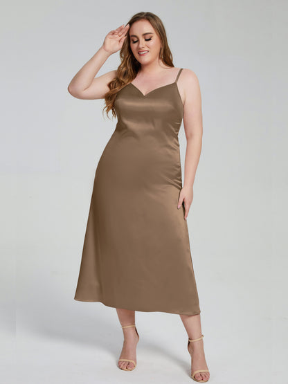 Harley Straps Plus Size Soft Satin Bridesmaid Dresses