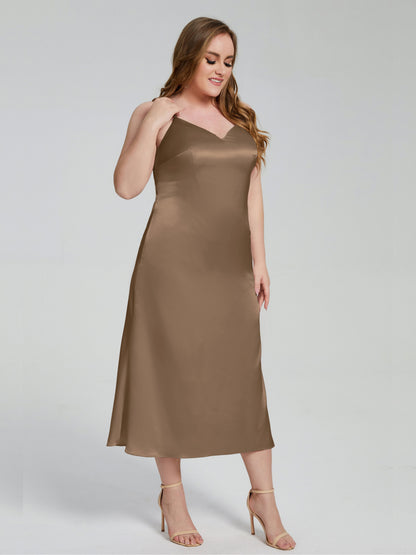 Harley Straps Plus Size Soft Satin Bridesmaid Dresses