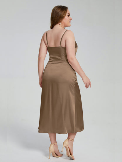 Harley Straps Plus Size Soft Satin Bridesmaid Dresses