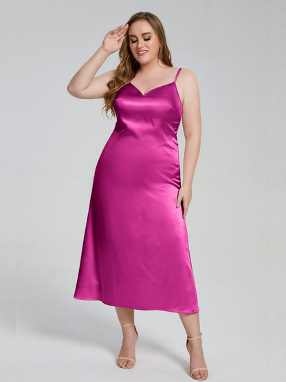 Harley Straps Plus Size Soft Satin Bridesmaid Dresses