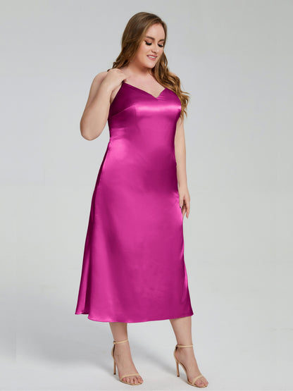 Harley Straps Plus Size Soft Satin Bridesmaid Dresses