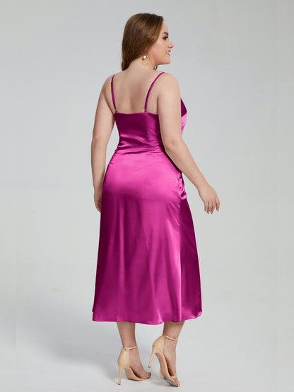 Harley Straps Plus Size Soft Satin Bridesmaid Dresses
