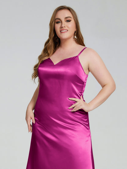 Harley Straps Plus Size Soft Satin Bridesmaid Dresses