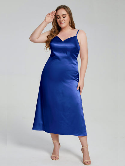 Harley Straps Plus Size Soft Satin Bridesmaid Dresses